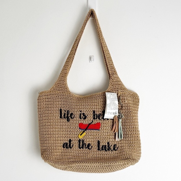 NWT The Sak Life is Better At The Lake Casual Classics Large Crochet Tote - Picture 2 of 6